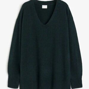 H & M Oversized  Sweater 1089158018004 Dark green M